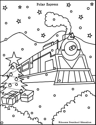 Plansa de colorat cu Polar Express 6 9